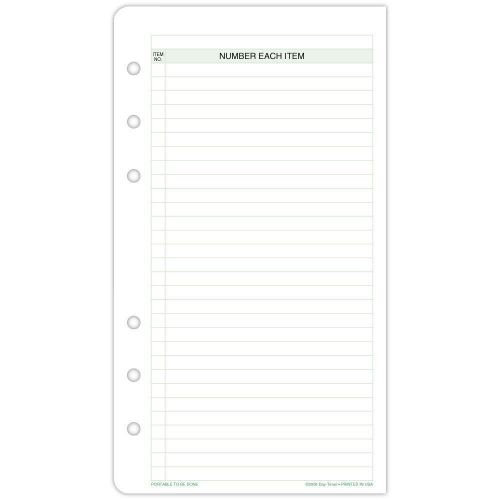 Day-Timer Portable Size Loose-Leaf To Be Done Pages, 3.75 x 6.75 Inches (87138