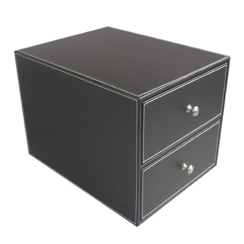 Richblue 2-layer leather cabinet desk drawer document holder organizer 2 colors