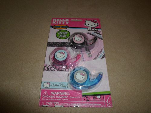 3 Sanrio Hello Kitty Mini Decorated Tape Rolls, Each Roll is 1 1/2&#034; X 1&#034;, NEW!