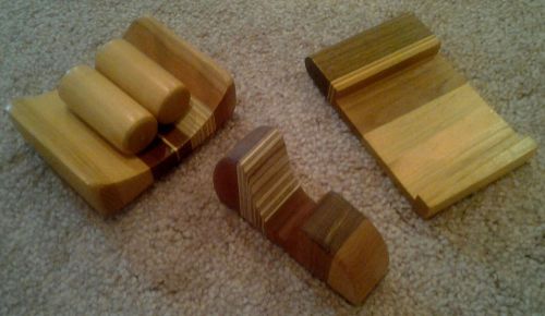 DAVID LEVY 3 EXOTIC WOOD  DESK ACCESSORY ITEMS FOR HOME OR OFFICE IN MINT COND