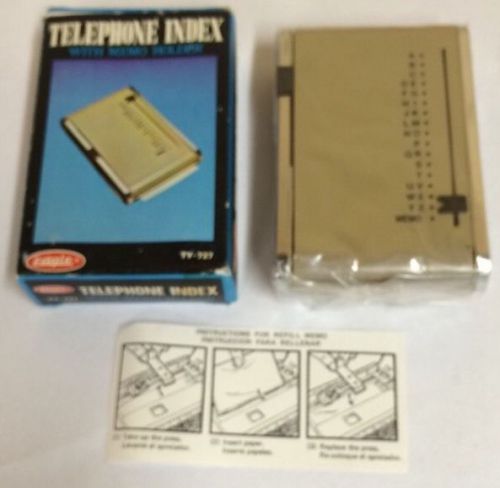 Vintage eagle telephone index with memo holder beige nos in box ty 727 for sale