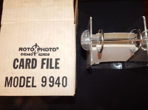 ROTO PHOTO CARD FILE MODEL 9940 MID-CENTURY FROM 1960&#039;S CLEAR PLEXIGLASS  BASE