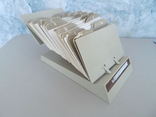 Vintage Tan The Eldon File Address Card Tray Plastic 3&#034; x 5&#034;