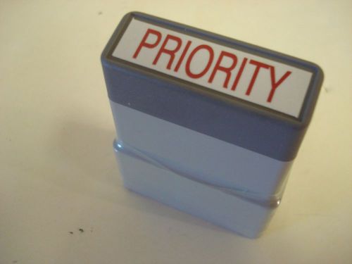 Shachihata Xstamper &#034;PRIORITY&#034; Red Pre-Inked Re-inkable Title Stamp