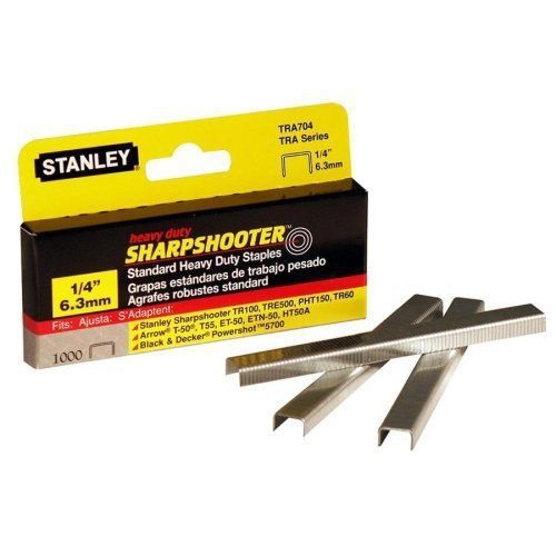 Stanley sharp shooter heavy duty 1/4&#034;  staples 1000pk - bostra704t free shipping for sale