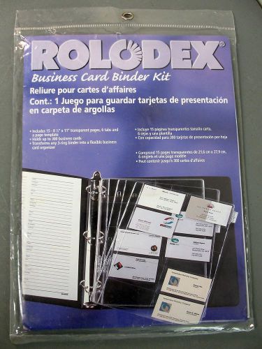 ROLODEX BUSINESS CARD BINDER KIT HOLDER SET 14 CLEAR PLASTIC TABS Q67696AS NOS