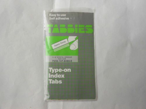 Tabbies 4 Easy to Use Self Adhesive 6&#034; orange color Type-on Index Tabs