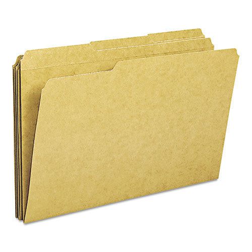 Kraft File Folders, 1/3 Cut, Reinforced Top Tab, Legal, Kraft, 100/Box