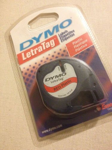 New In Package! Dymo 91333 LetraTag Red Plastic Label Refill Tape