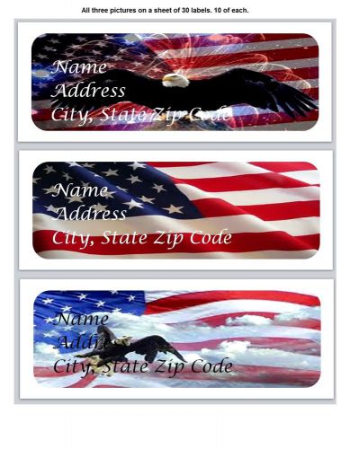 30 Personalized Return Address US Flag Labels (nx1aa)