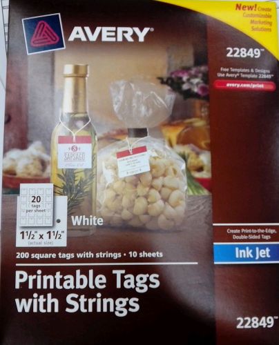 Avery Printable Tags with Strings, White, 1.5 x 1.5 Inches, Pack of 200 22849