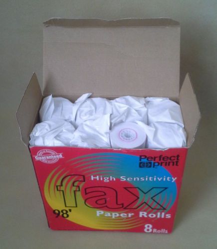 Perfect Print High Sensitivity Fax Paper Rolls ~ 8 Rolls / 98&#039;