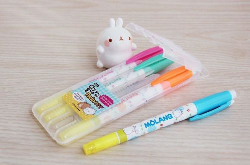 Molang Lovely Cute rabbit Bunny highlighter pen 4color Set