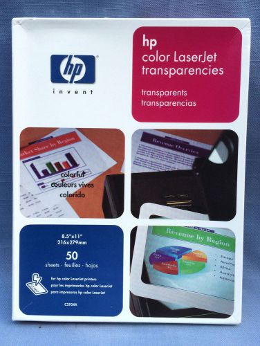 BRAND NEW...SEALED BOX!!! HP Color Laserjet Transparency Film C2934A 50 Sheets