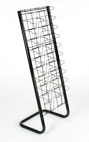 New 10 tiered 57 inch floor standing wire magazine rack 20 pockets black free sh for sale