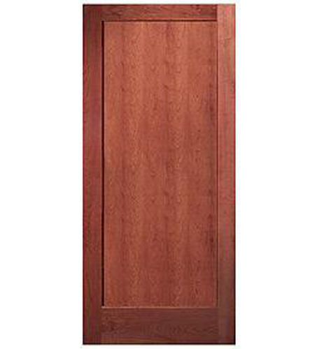 1 Panel Flat Mission / Shaker Cherry Stain Grade Solid Core Interior Wood Doors