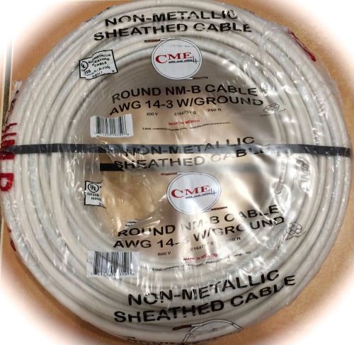 250 FT Roll 14/3 With Ground ROMEX Copper Electrical Wire 600Volt 14-3