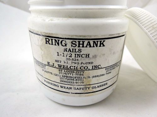 Ring Shank Nails - 1 1/2&#034;, Two Pound Container - New Old stock