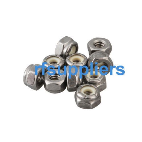 100pcs Stainless Steel Nylon insert Lock Hex Nuts #10-24 NEW