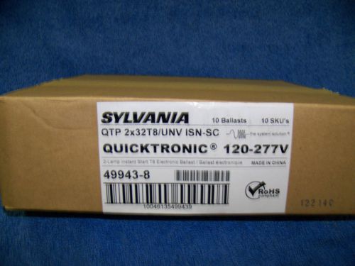 New Osram Sylvania 120-277V Professional Series Ballast QTP 2x32T8/UNV (10PK)