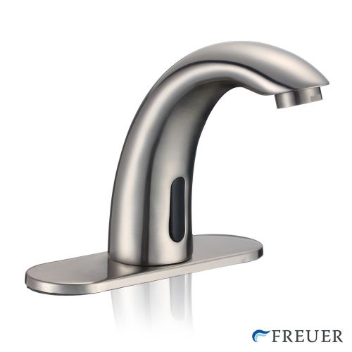 Touchless Commercial Bathroom Sink Faucet Hands Free Tap - Brushed Nickel