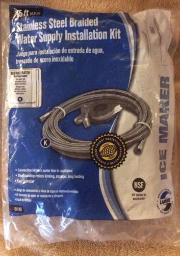 15&#039; 15 ft foot stainless steel braided water supply instalation kit Refrigerator