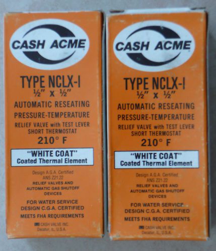 2- CASH ACME NCLX-1 Pressure Relief Valve 210F, 150 PSI Solar 1