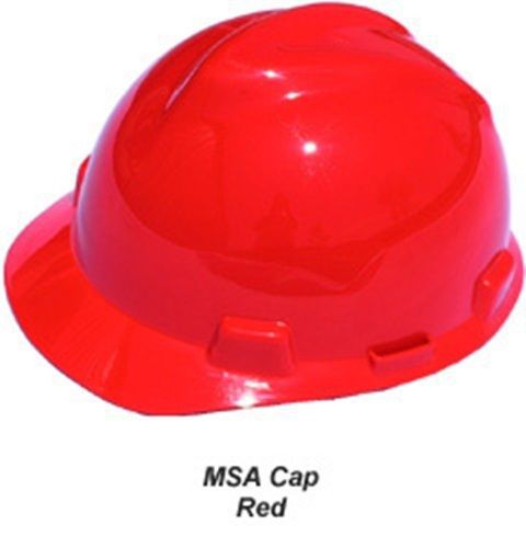 New msa v-gard cap hardhat with swing suspension red for sale