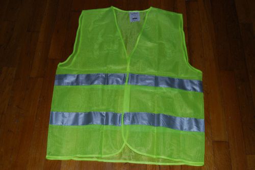 2x high-vision lime green w/ silver reflective stripes safety vest for sale