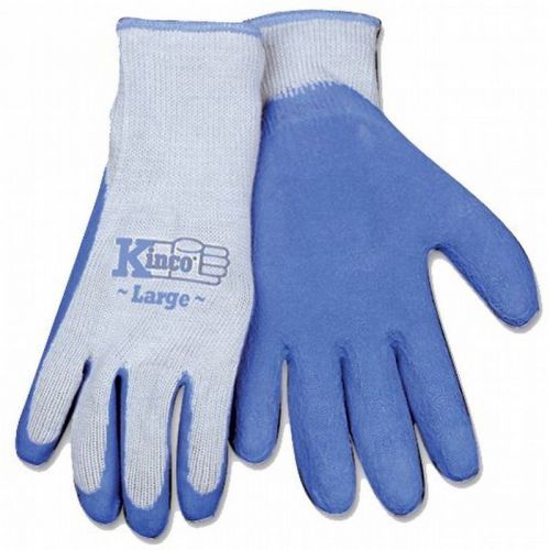 KINCO Blue Latex Palm Grip Work Gloves Size Large Construction Farm *3 Pairs*
