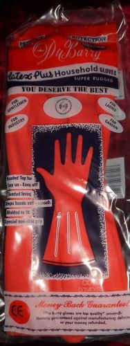 6 pairs DuBarry super rugged LATEX rubber gloves SIZE Med SPECIAL NON-SKID GRIP