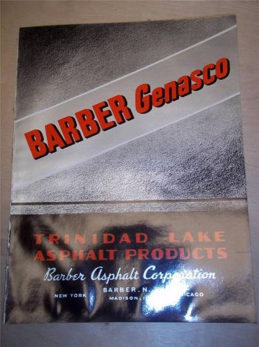 Vtg Barber Asphalt Corp Catalog~Genasco/Trinidad Lake Products~Asbestos~1939