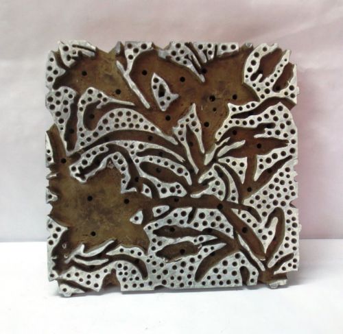 Vintage wood hand carved fabric paper printing block stamp wallpaper design 254 for sale