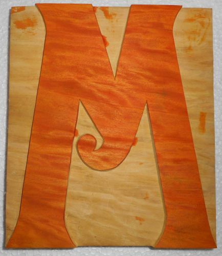 Letterpress Letter &#034;M&#034; Wood Type Printers Block Typography Collection.B896