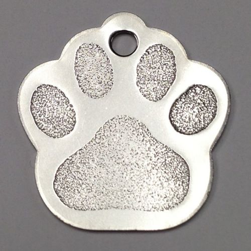 50 Stainless Steel Large Paw Print Pet ID identificationTag wholesale blank