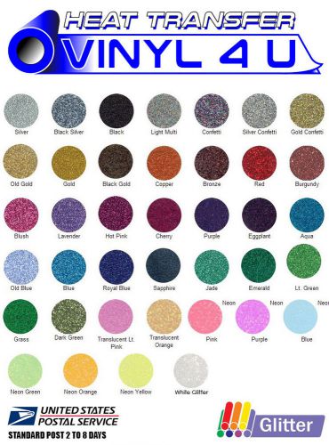 Siser glitter 5 yards or 15 sheet (20&#034;x12&#034;)  - select your colors! for sale