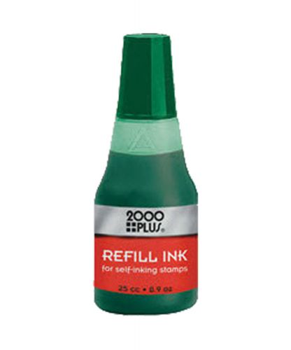 NEW 25cc water based GREEN Re-fill Ink for Cosco 2000 Plus self inking Stamps