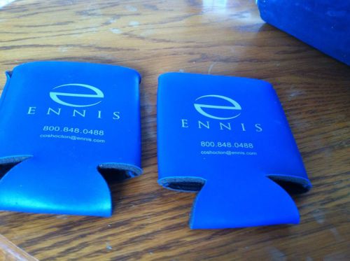 Ennis Printing Beer or Soda Coozies Coshocton Ohio Business Forms Blue