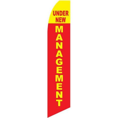 Swooper Flag Half Sleeve Under New Management Red Yellow