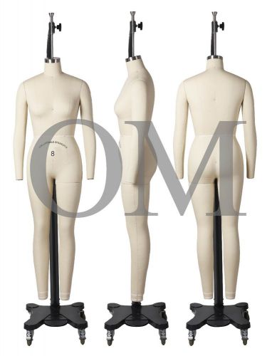 FULL BODY FEMALE PROFESSIONAL DRESS FORM COLLAPSIBLE SHOULDERS W/ ARMS SIZE 8