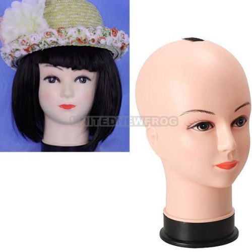 UN3 Real Female Mannequin Head Model Wig Hat Jewelry Display Cosmetology Manikin
