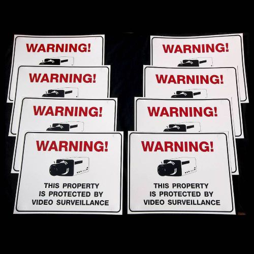Lot of burglar surveillance home security cctv video cameras warning fence signs for sale