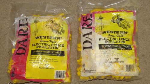 2 BAGS (25 COUNT) OF DARE WESTERN ELECTRIC FENCE INSULATORS-NEW IN BAG
