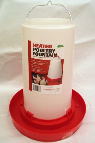3.3 gallon &#034;heated&#034; gravity poultry waterer, 6ft cord, funnel fill base, chicken for sale