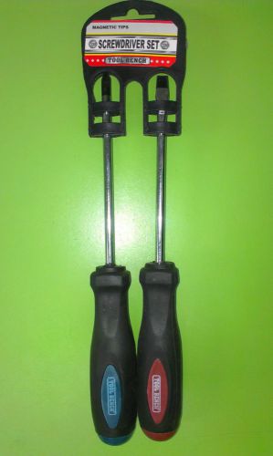 Screwdriver Set, One Flathead &amp; One Philips head, MAGNITIZED TIPS by TOOL BENCH