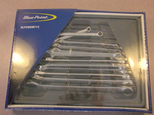 Blue Point Metric Wrench Set,Box/Open End, Std, 15° Offset 12 pc BLPCWSM712