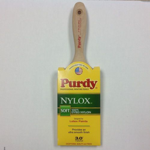 Purdy 3&#034; inch Nylox Sprig 100% Nylon Soft Latex Professional Paint Brush