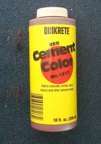 Quikrete red Cement Color no 1317 10 fl oz (296ml) NEW