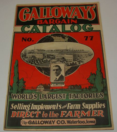 1931 GALLOWAYS&#039; BARGIN CATALOG No 77 WATERLOO IOWA HIT MISS GAS ENGINE SEPARATOR