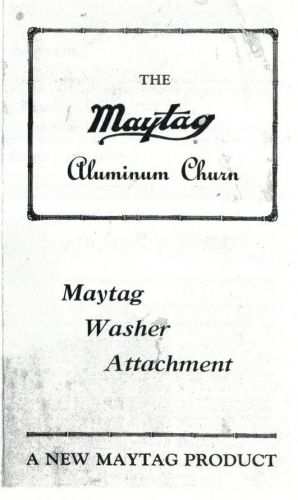 Maytag Butter Churn Gas Engine Motor Model 92 72 82 Cylinder Book Manual Washer